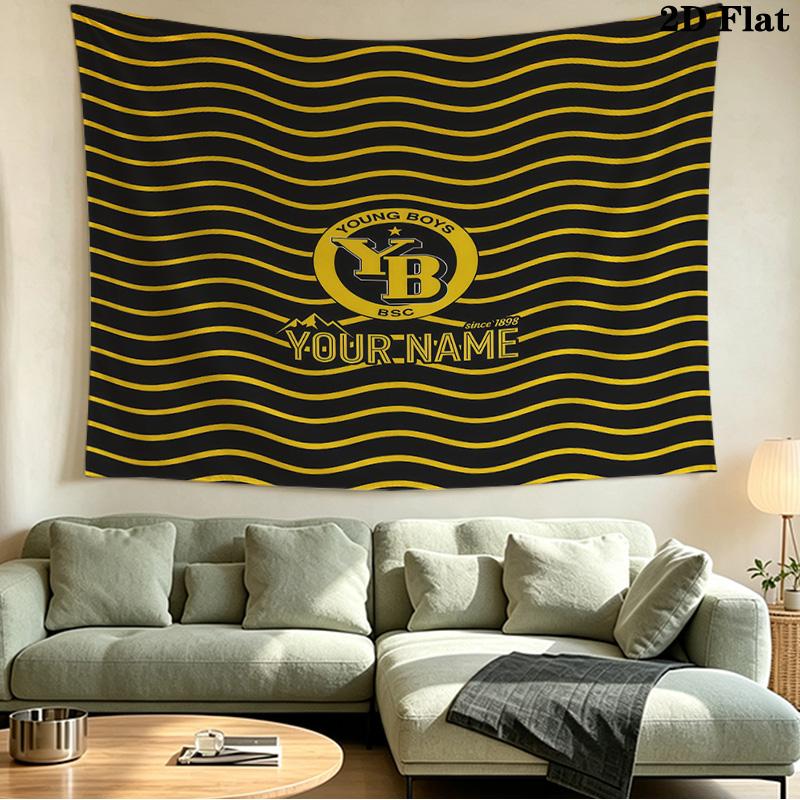 Custom Name BSC Young Boys Printed Tapestry – Wall Hanging for Bedrooms, Dorms, and Home Decor