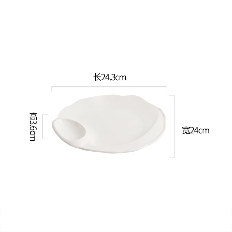 Solid Color Ceramic Shaped Plate Creative Dessert Dim Sum Plate Snack Plate Dumpling Plates Molecular Cuisine Hotel Tableware