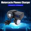 5V 3.6A Quick Charge 3.0 With 25A Fuse 12-24V Dual Ports Motorcycle USB Chargers With Voltmeter Waterproof Cover Splitter