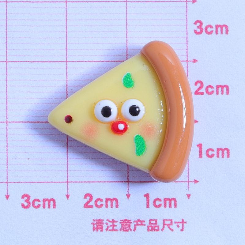 10 Pcs New Cute Cartoon Pizza, French Fries, Hamburgers Series Resin Scrapbook Diy Jewelry Children Gift Hairpin Accessories A57
