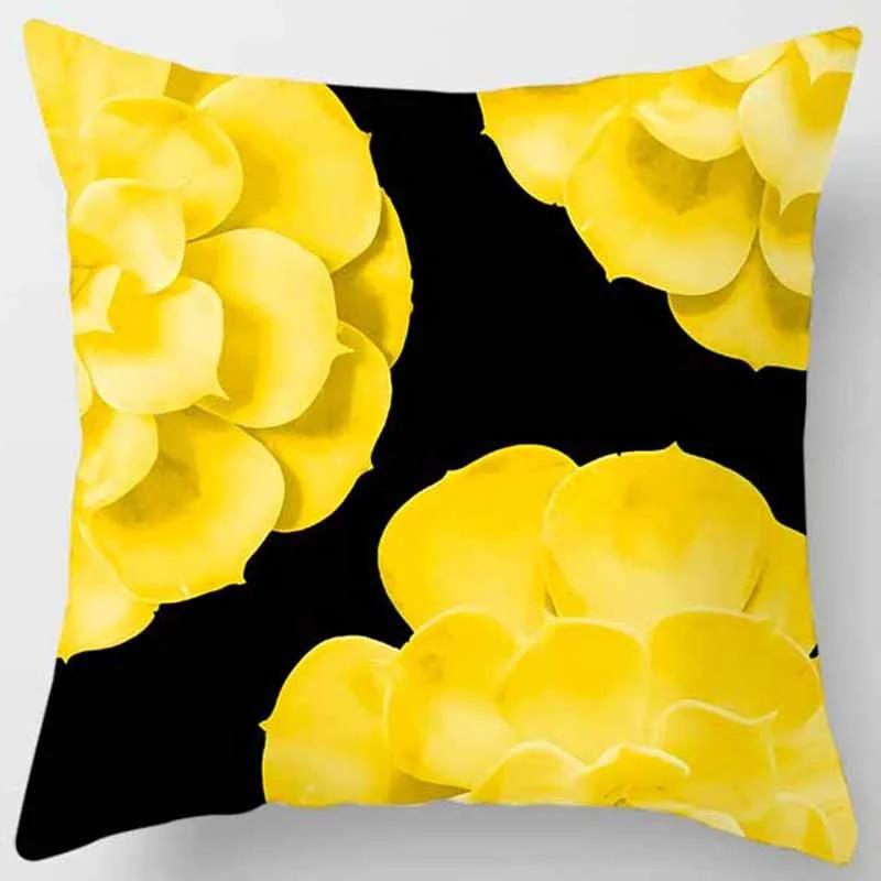 Желтая Цветочная Модная Декоративная Наволочка Диван Автомобиль Офисные Принадлежности Уличная Подушка