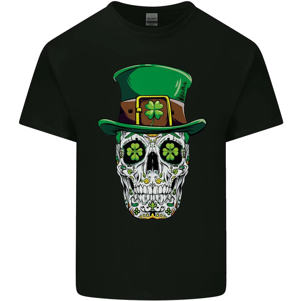 St Patricks Day of the Dead Sugar Skull Kids T-Shirt Childrens