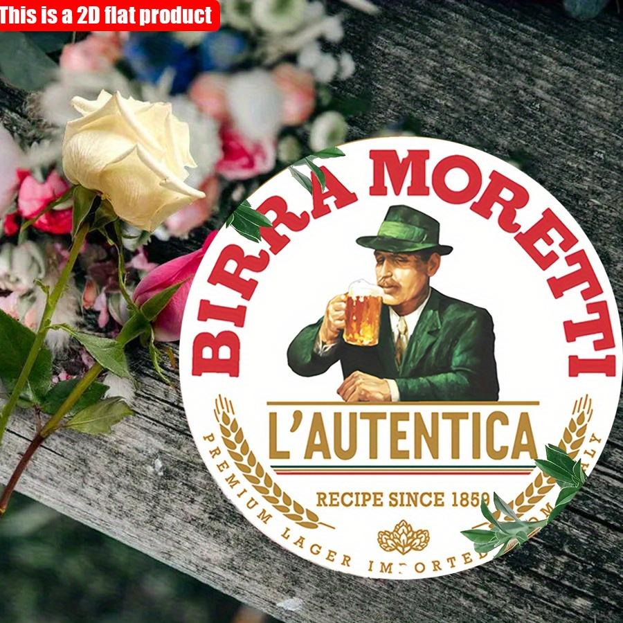 Mfoever D Плоский см шт Bira Moretti Пивная Тема Круглая Вывеска на Дверь Классический Дизайн Пивоварни Ретро Настенное Искусство Декор Подходит для Баров Пивных Клубов и Задних Дворов