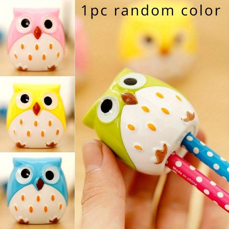 1 шт. Случайный цвет Мини Сова Узор Карандаш Карандаш для глаз Точилка для карандашей Школа