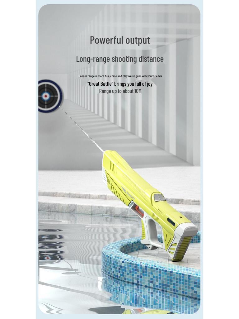 Летний автоматический электрический водяной пистолет с водопоглощением для игр на открытом воздухе