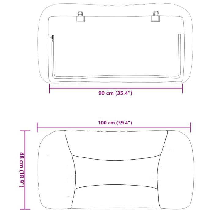 VidaXL Coussin de Tête de Lit, Oreiller de Lecture avec Fermeture à Glissière, Coussin de Lecture pour Lit Chambre, Marron 374546