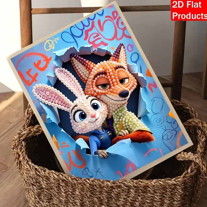 Disney DIY Жемчужная живопись Джуди и Ник Декоративная картина Креативные украшения Подарки друзьям Настольные украшения Домашний декор