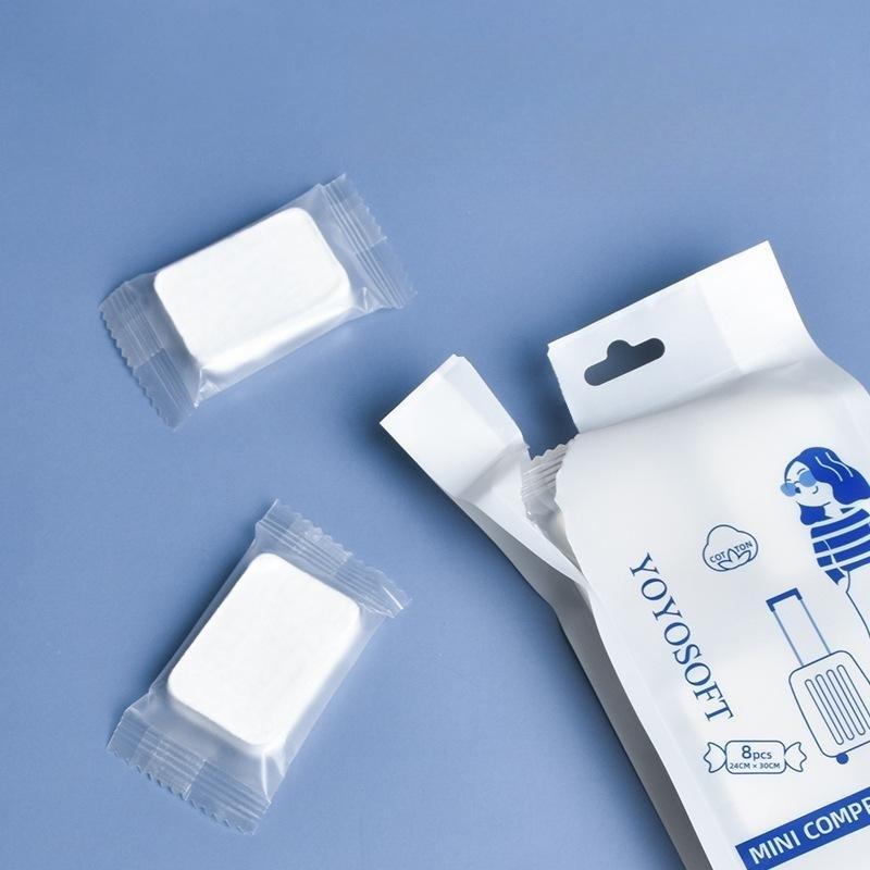 Одноразовое сжатое полотенце для внешней торговли, Банное полотенце, Утолщенное портативное очищающее средство, Протирание лица, Полотенце для мытья лица, Дорожная одежда