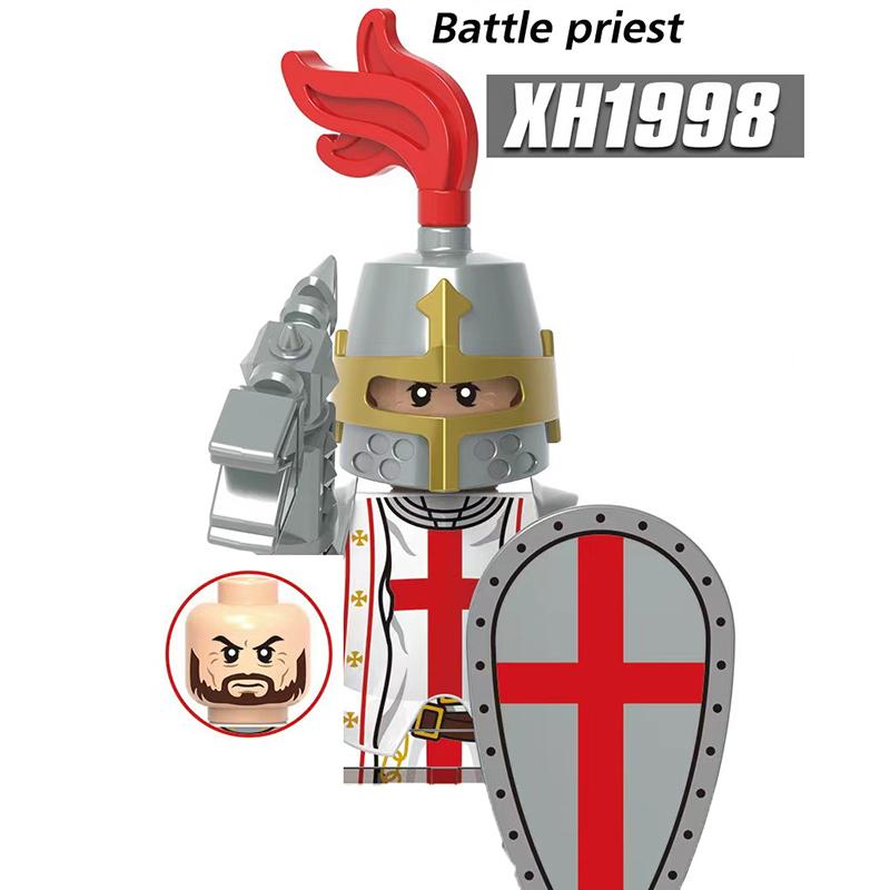 Средневековые Рыцари Серия Фигурки Строительные Блоки Воин Солдаты Стражники Львиное Сердце Больница Тевтонский Рыцарь Битва Пастор Детский Подарок