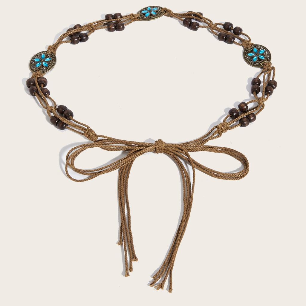 Винтажный этнический стиль, ручной работы, пояс, женское платье, декоративная поясная цепочка, персонализированная богемная поясная веревка