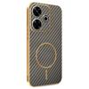 Phone Case For Xiaomi Redmi 13 4G/5G/Note 13R 5G/Poco M6 4G/M6 Plus 5G Carbon Fiber Textured Electroplated TPU Back Cover