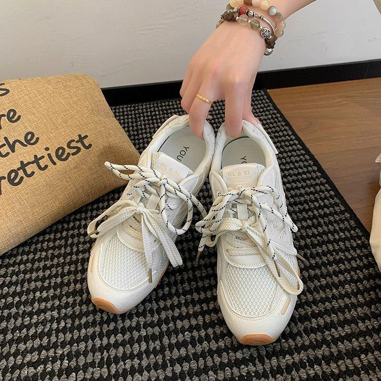 Кожаные желтые туфли Dexun женские 2025 новая летняя сетчатая дышащая тонкая спортивная обувь А обувь Гань кеды