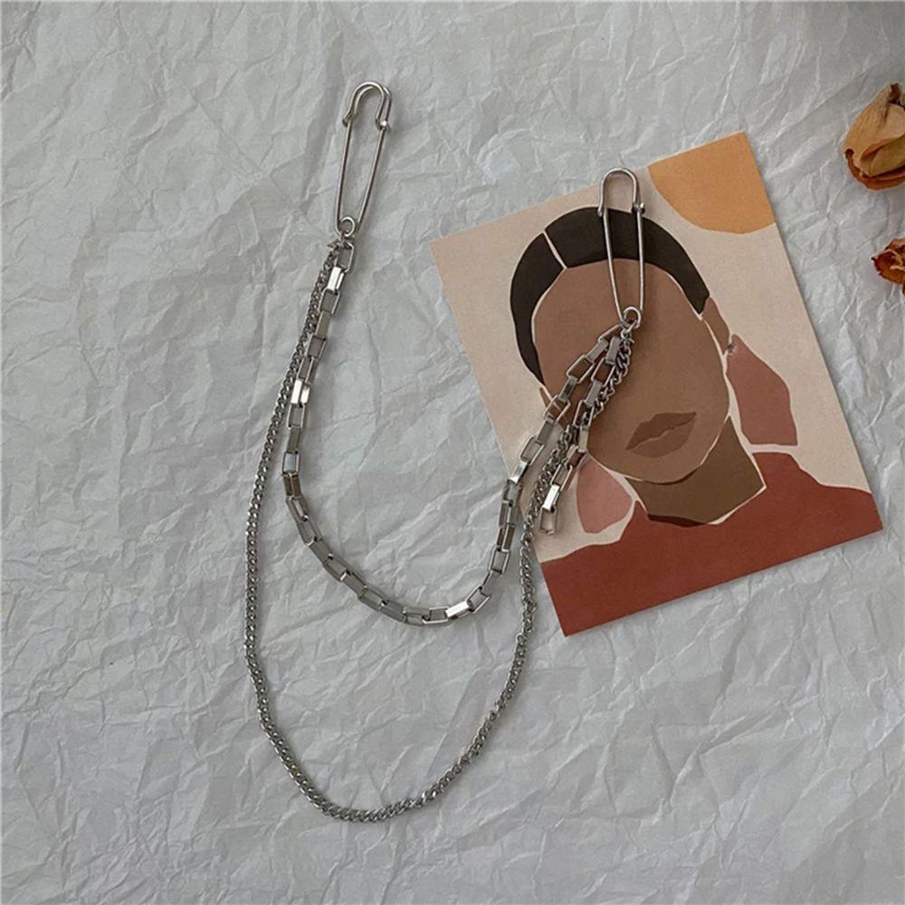 Личность Нагрудная цепочка Двойная подвеска Брошь Значок на лацкан Аксессуары Зажим для воротника Цепочка Заколки для воротника