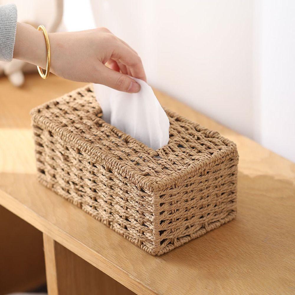 Large Capacity Paper Towel Box Vintage Napkin Holder Fashion Tissue Storage Organizer Office