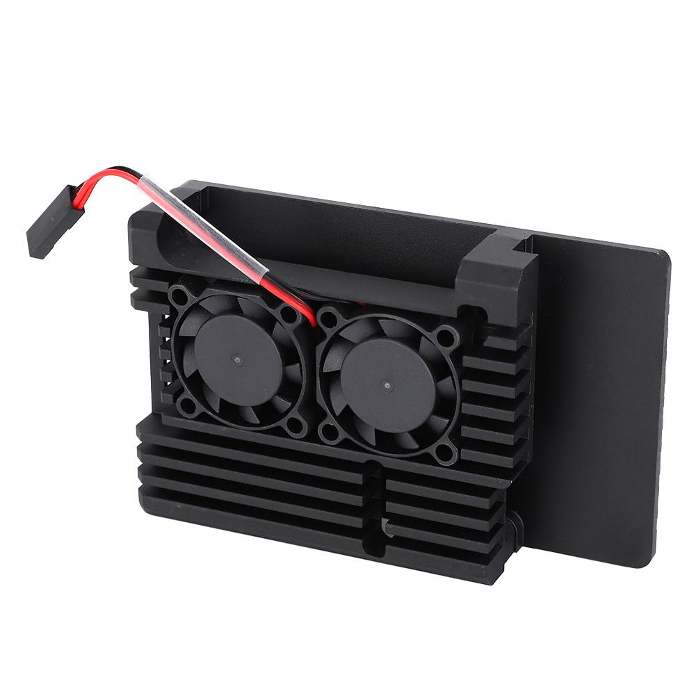 Aluminum Alloy Heat Dissipation Shell Case with Dual Fan Fit for Raspberry Pi 3 Model 2b 3b