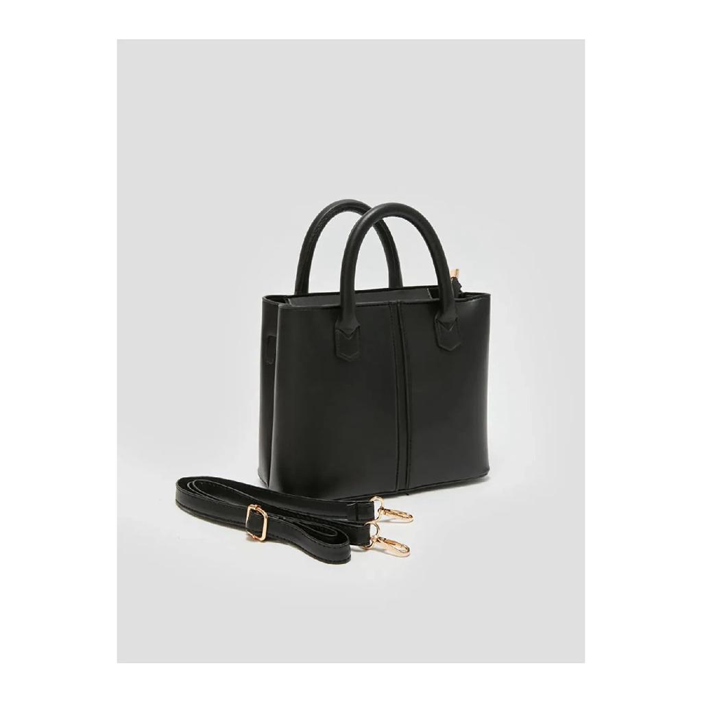 Women's Black 3-compartment Shoulder Bag