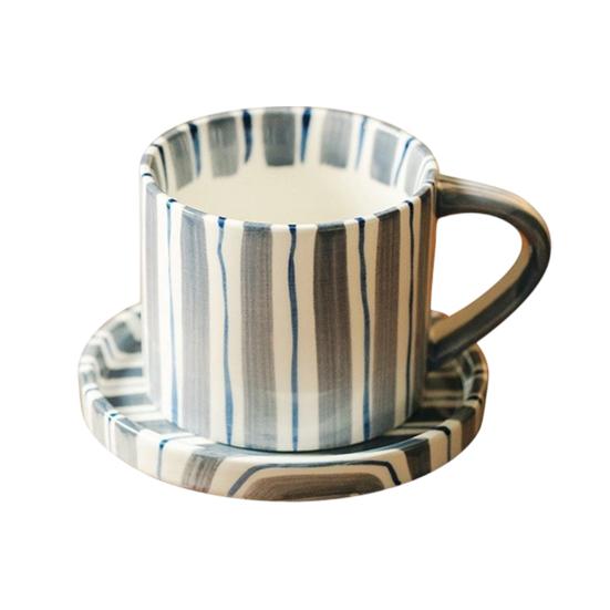 Винтажный керамический набор кофейной кружки и блюдца с ручкой, подходит для микроволновой печи и посудомоечной машины, чашки для эспрессо, подарок на свадьбу, годовщину, девичник