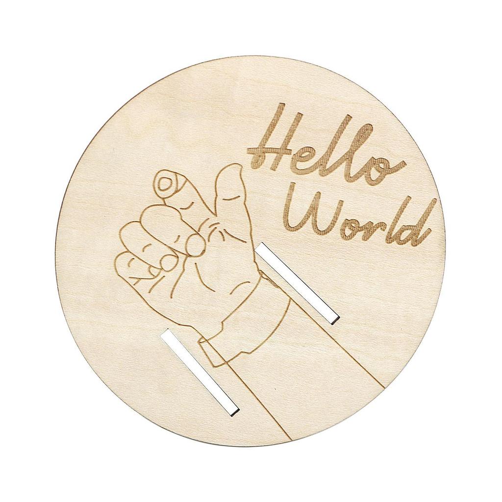 Newborn Baby Wristband Carved Wooden Art Deco Sign - Multi-Purpose Wall Decor For All Mounting Types Timeless Baby Idea Gift