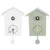 Bird House Wall Clock Bird Voice Call Nordic Bird House Pendulum Wall Hanging Clock for Office