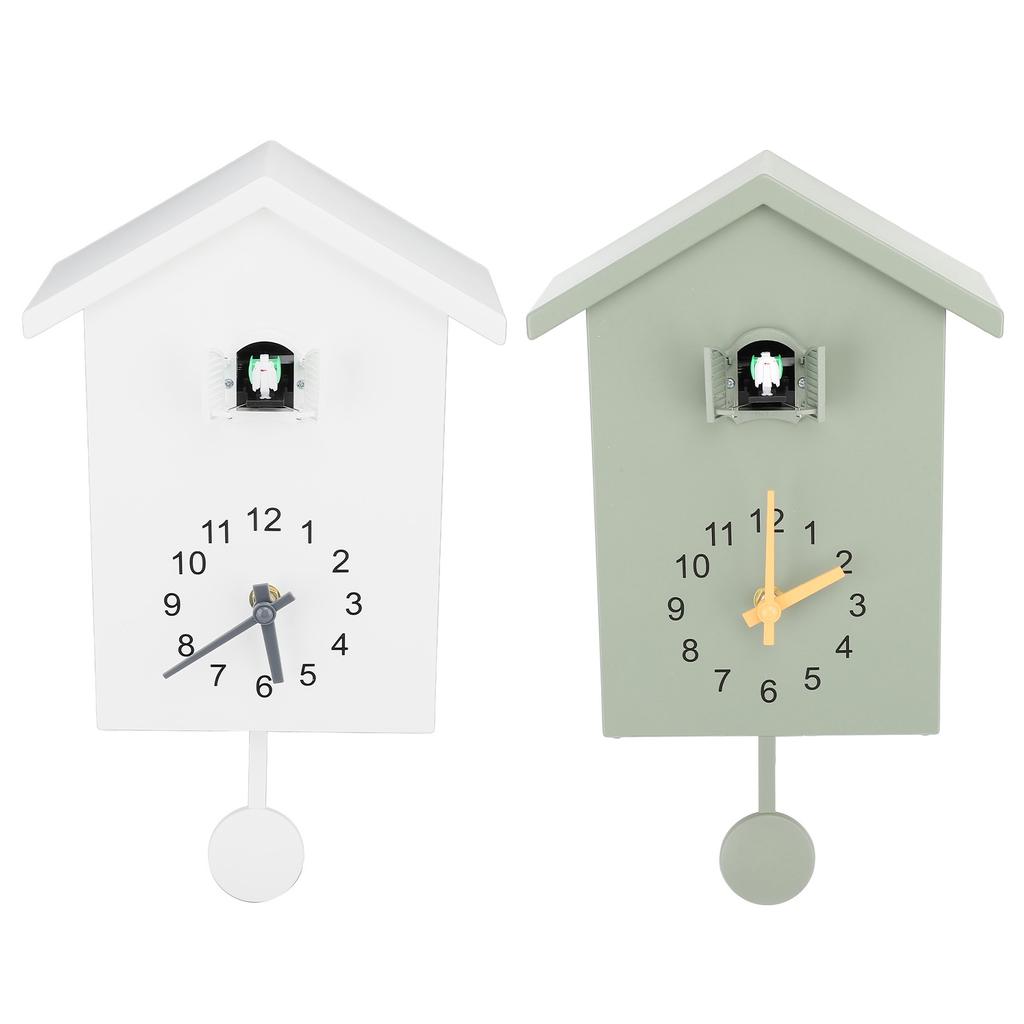 Bird House Wall Clock Bird Voice Call Nordic Bird House Pendulum Wall Hanging Clock for Office