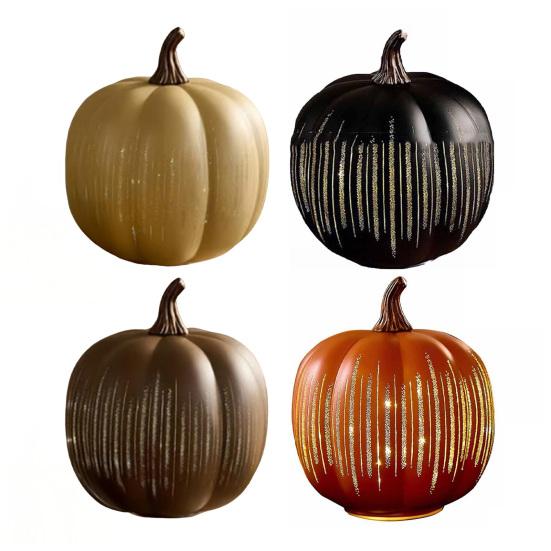 Хэллоуин Блестящее украшение тыква Мерцающая тыква Фигурка Полимерная статуэтка Скульптура