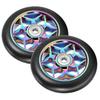 2 Pcs 110mm Scooter Wheels Pu Wheels Thick Stunt with Bearings(Black) Edition 0813