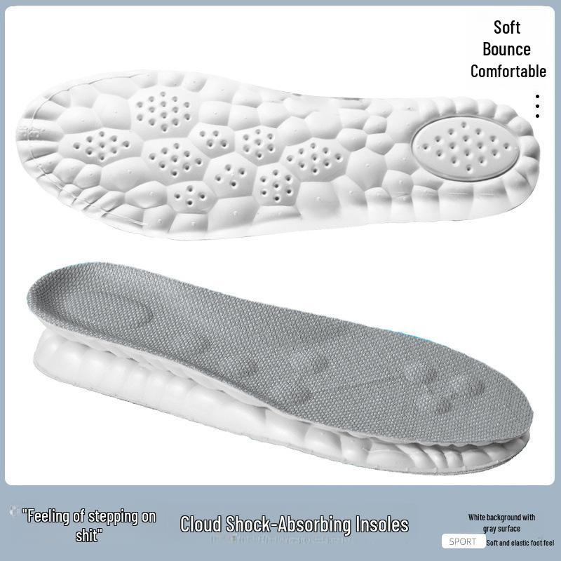 4D облачные спортивные стельки: Амортизирующие, дезодорирующие, дышащие, впитывающие пот, мягкие, обезболивающие, высокоэластичные военные тренировочные стельки.