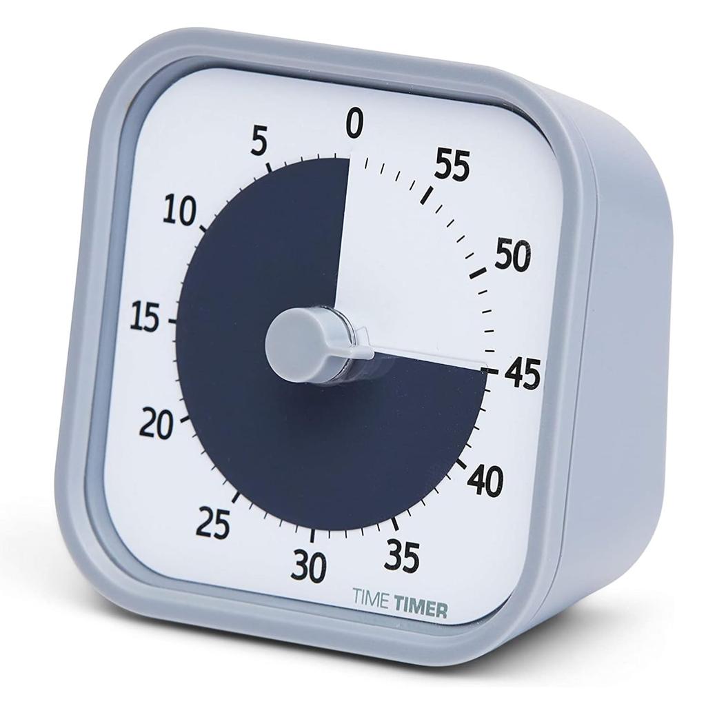 Time Timer MOD Home Edition Study Timer, Pale Gray, 9cm, 60-Minute Learning Alarm, TTM9-HPS-W