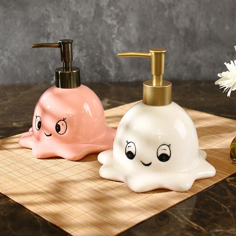 360ml Cute Octopus Ceramic Hand Wash Dispensing Bottle Bathroom Hotel Shower Gel Hair Conditioner Pressing Bottle cup dispenser