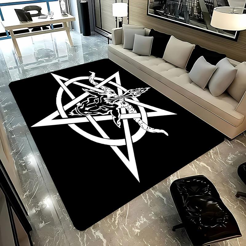3D HD Printing Mysterious Goat Theme Rug,Carpet for Living Room Bedroom Sofa Doormat Decor,Kid Game Non-slip Floor Mat Alfombra