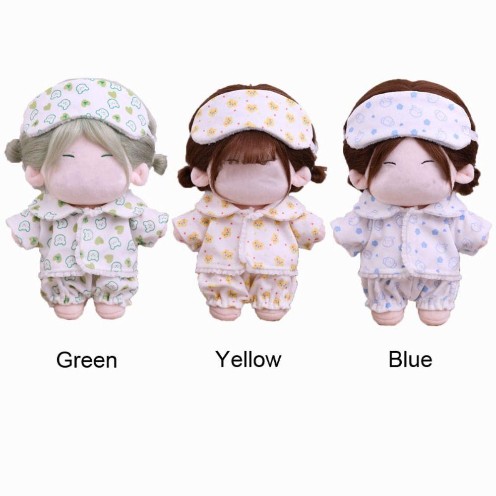 Cartoon Animal Star Doll Clothes 20cm Mini Blouse Pants Set Doll Pajamas Suit  Cotton Stuffed Doll