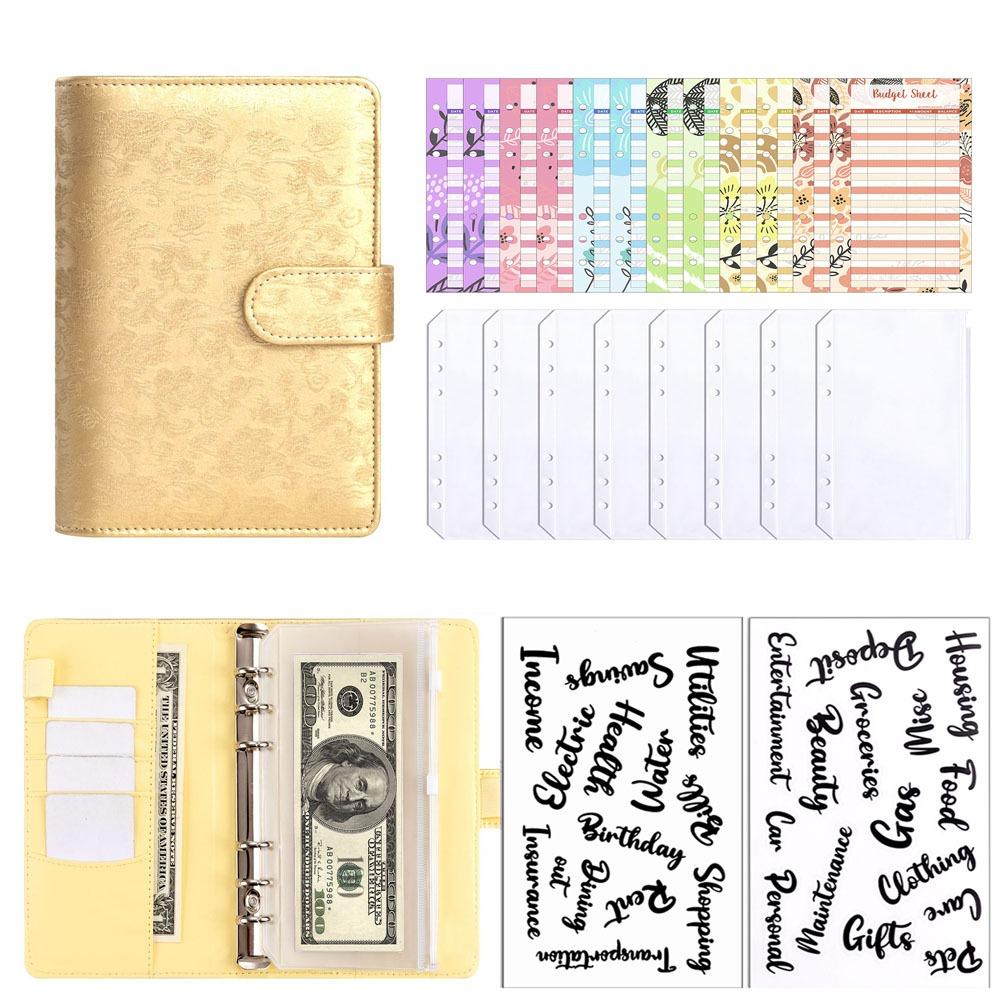 Multiple Pockets and Slots Savings Plan Book Clip-on Journal Notebook Office Stationery