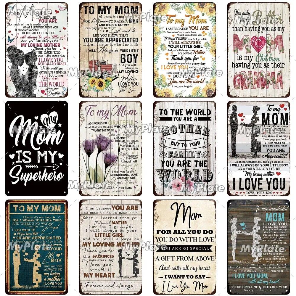 Vintage To My Mom Metal Sign Love Tin Sign Decoration Plaque Home Wall Decor Bar Sign Home Decor Poster Drop Shipping