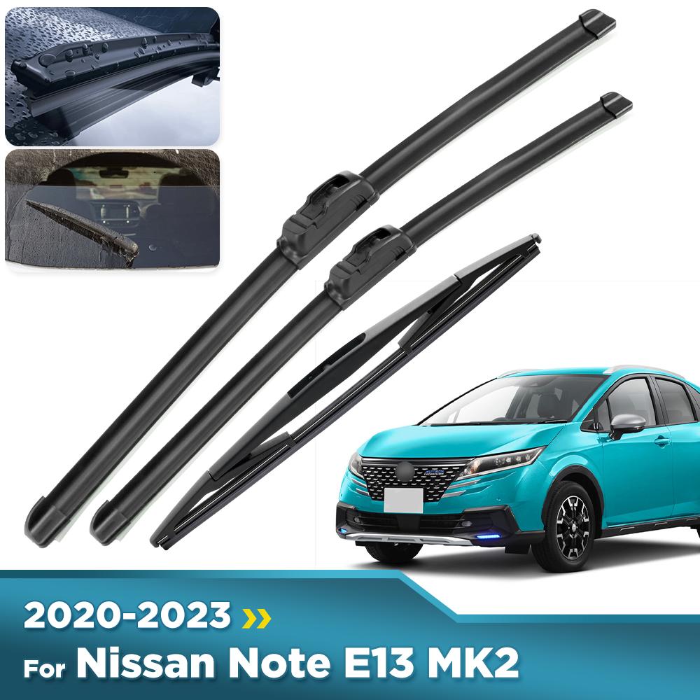 For Nissan Note E13 MK3 2020-2023 2021 2022 Wiper Front & Rear Wiper Blades Windshield Windscreen Window Brushes 24"+14"+12