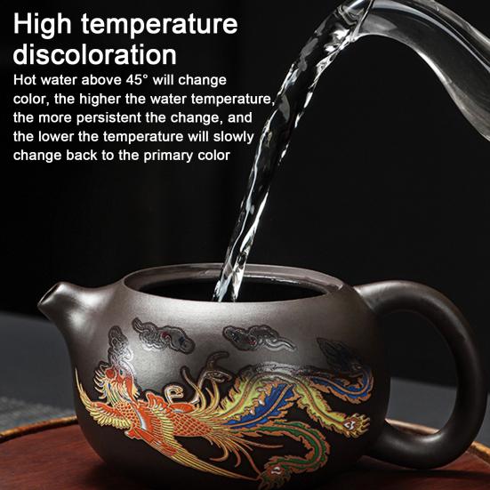 Tea Set Hand-made Dragon And Color-changing Zisha Purple Clay Teapot Phoenix Tea Kettle Premium