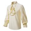 Men's Long Sleeve Vintage Steampunk Ruffle Lapel Shirt Halloween Costume