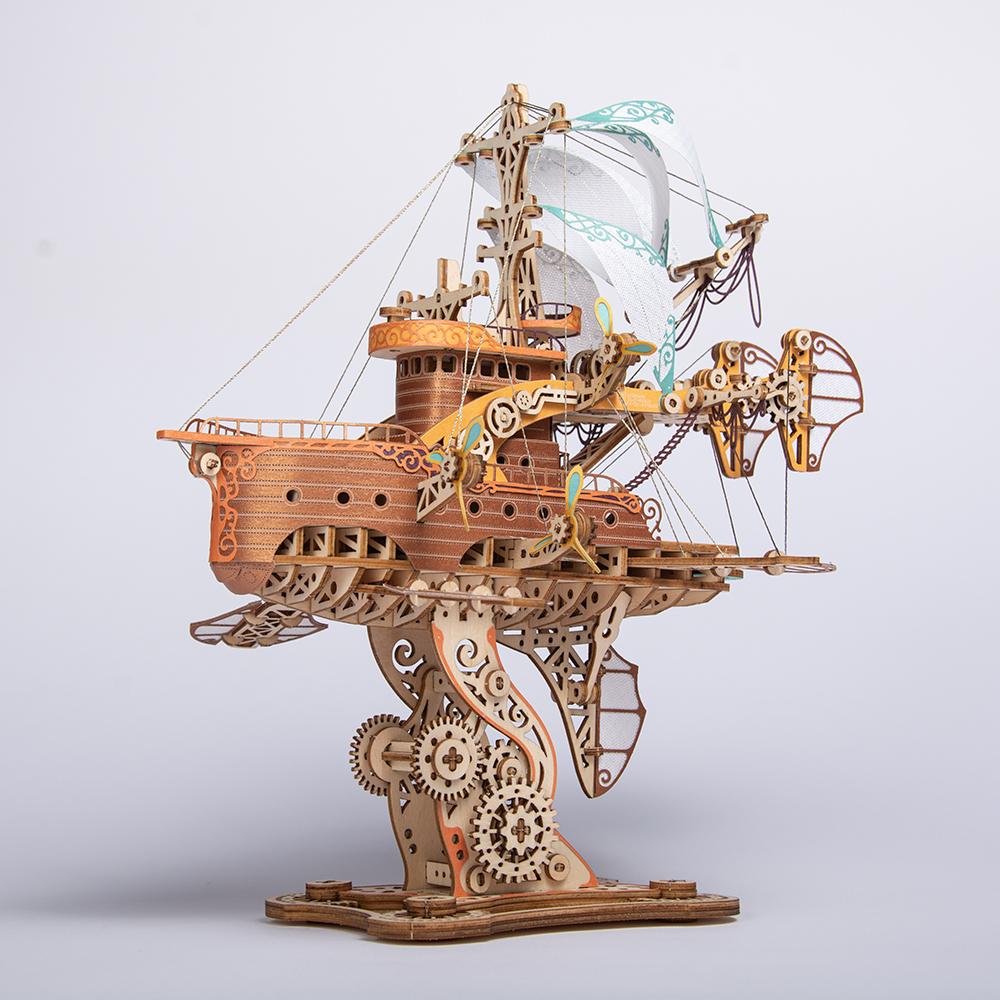 DIY 3D Wooden Puzzle Fantastic Spaceship Popular Assembly Model A Birthday Gift for A Boy Steampunk Computer Room Decor Toys