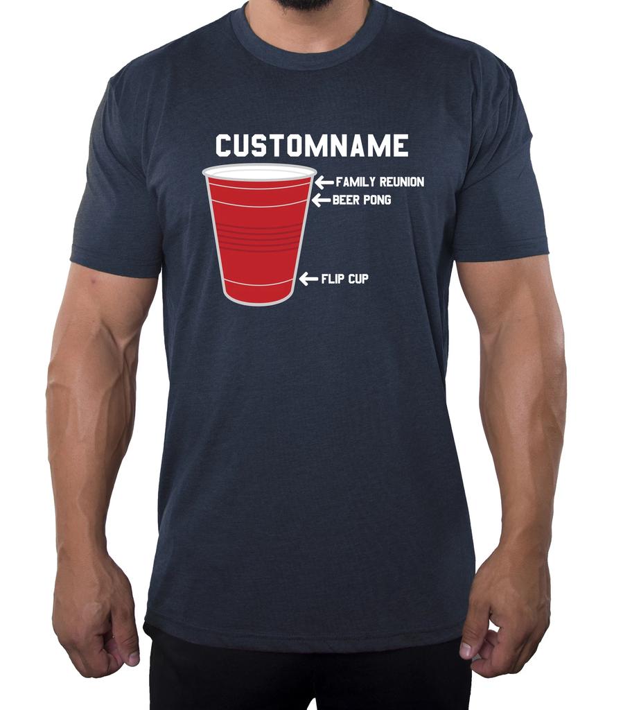 Red Party Cup with custom name-Family Reunion Men's T-Shirts