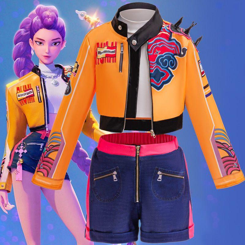 Красивый K-Pop Руми Зои Мира Косплей Охотница на демонов костюм для косплея поп-певицы девушка Хэллоуин сцена костюм с 3D-печатью