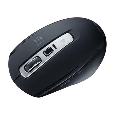 Бесшумная Bluetooth мышь Sanwa Supply с синим светодиодом 5.0 (черный) MA-BTBL162BK