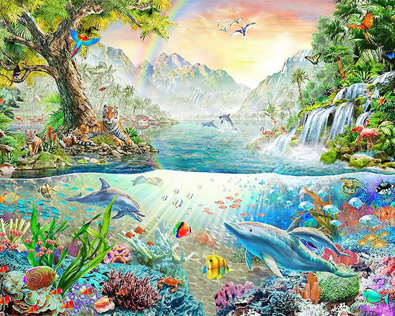 5D алмазная живопись кролик пейзаж весна полная квадратная дрель горный хрусталь Алмазная вышивка собака животные цветы вышивка крестиком мозаика домашний декор