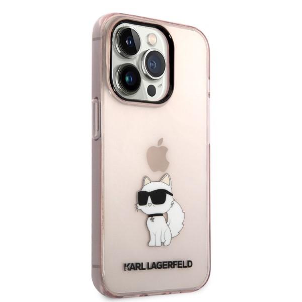 Etui do iPhone 14 Pro Karl Lagerfeld Ikonik Choupette Różowe