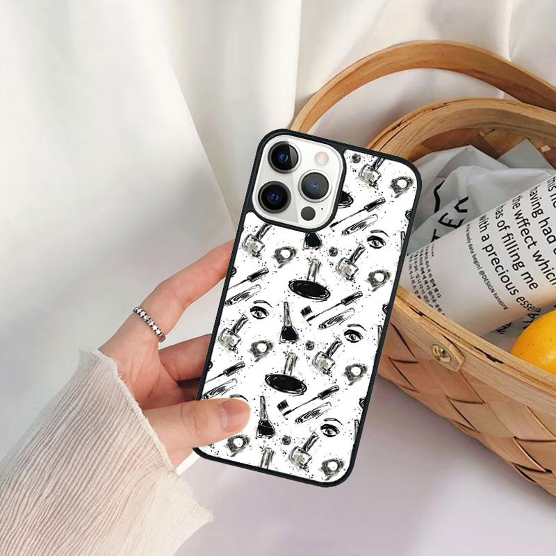 Чехол для телефона с узором "Макияж Любовь Помада Тени для век" Для iPhone 17 Air 16 15 14 11 12 13 Pro MAX Plus coque Cover Shell