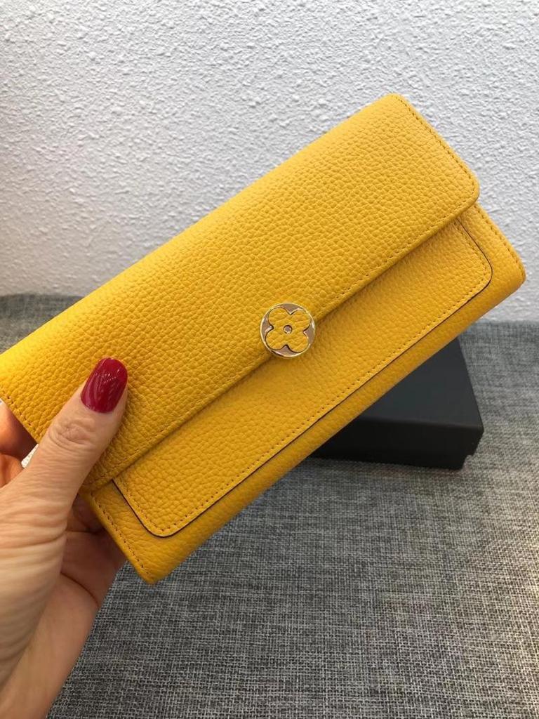 Элегантный женский кошелек-клатч из натуральной кожи с изображением четырехлистного клевера — модный длинный дизайн двойного сложения.