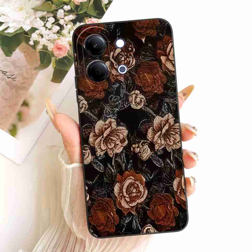 For vivo Y05 4G Case Fashion Colorful Flower Cartoon Silicone Back Cover For Vivo Y11D VIVO Y05 4G Bumper Phone Cases Fundas