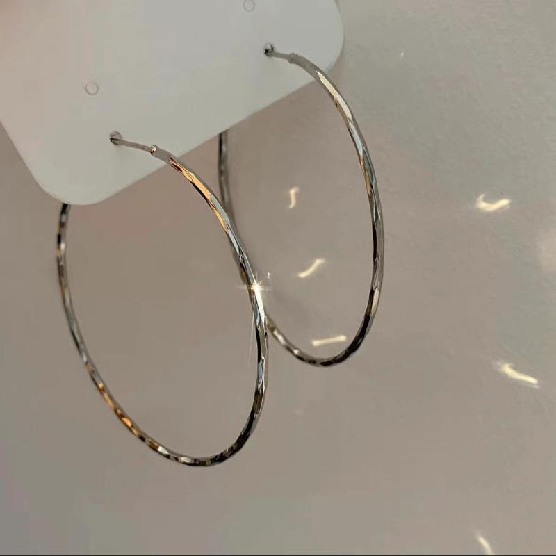Серебряная Игла Осень и Зима Металлические Серьги Серьги Нишевая Мода Серьги в Холодном Стиле Универсальные Легкая Роскошь Премиальные Серьги