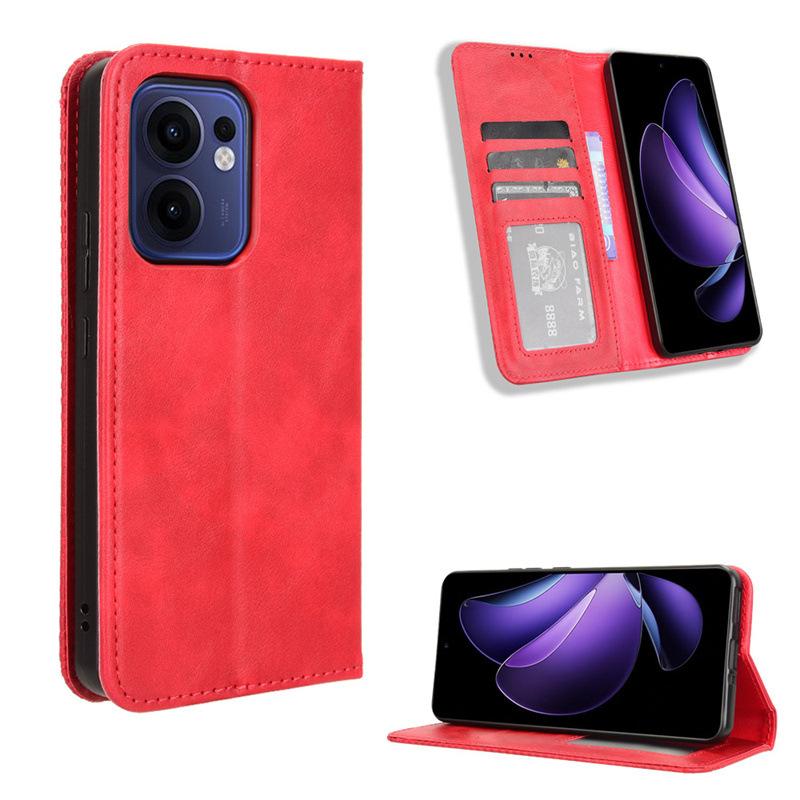 Флип-чехол для OPPO Reno13 F / Reno 13F кожаный чехол [Flip Vintage Leather] ударопрочный прочный ретро защитный чехол