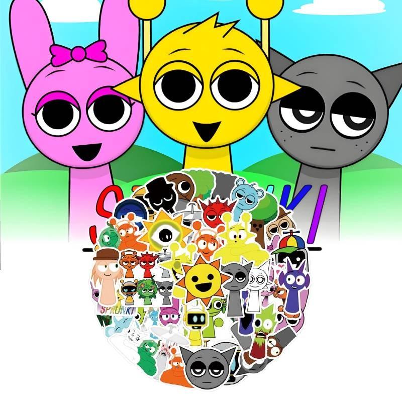 55 шт. Милые водостойкие наклейки Incredibox Sprunki для креативного украшения