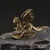 Solid Brass Warcraft Pterosaur Dragon Small Statue Desktop Ornament Figurines Retro Home Decoration