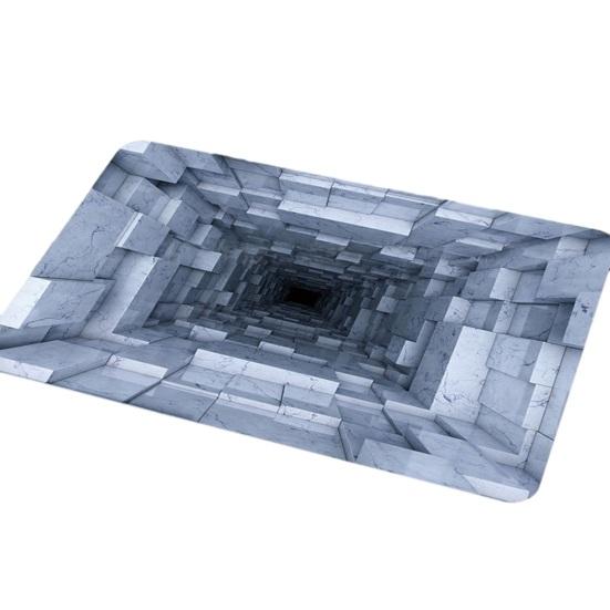 Yousheng 3D Optical Illusion Floor Mat Non-Slip Vision Rug Realistic 3D Carpet for Living Room Bedroom Bathroom Hallway Easy Care Decorative Rug